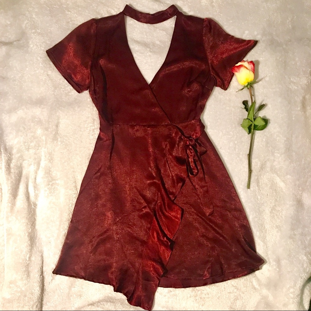 Red Wine Choker Dress